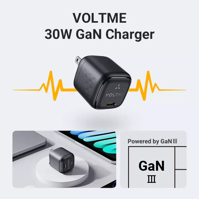 Compact size of the VOLTME REVO 30 DUO CC charger